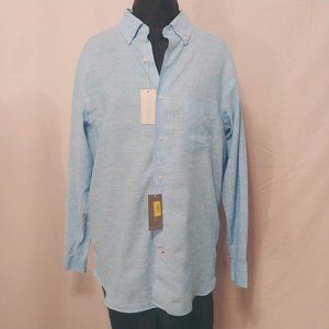 NWT DANIEL CREMIEUX MENS LINEN DRESS SHIRT  SZ/MED
